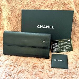 Chanel Black Camelia Wallet Series 12